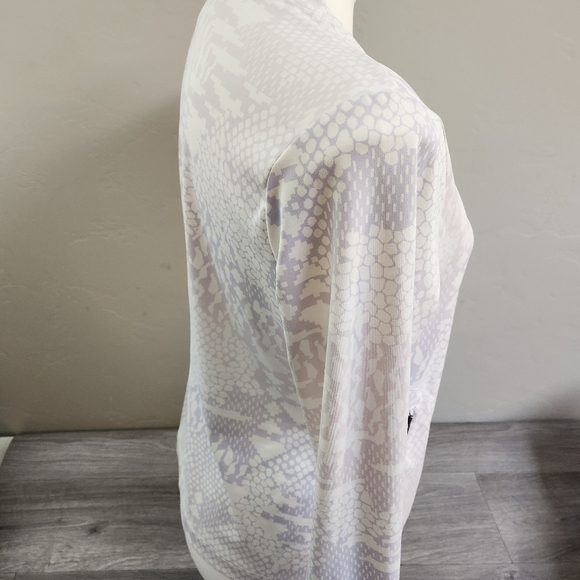 LUCY White Violet Jacket M Asymmetrical Moto Style Activewear Leopard Print - Picture 9 of 14